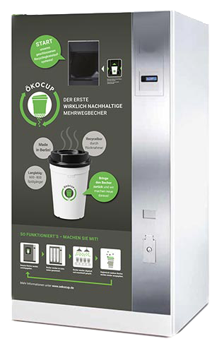 Pfandautomat von Ökocup für nachhaltige Mehrwegbecher