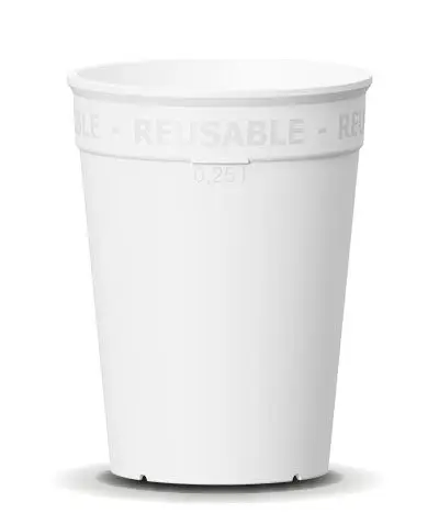 nachhaltiger mehrwegbecher weiß 0,25l
