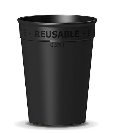 nachhaltiger Kaffeebecher schwarz 0,25l
