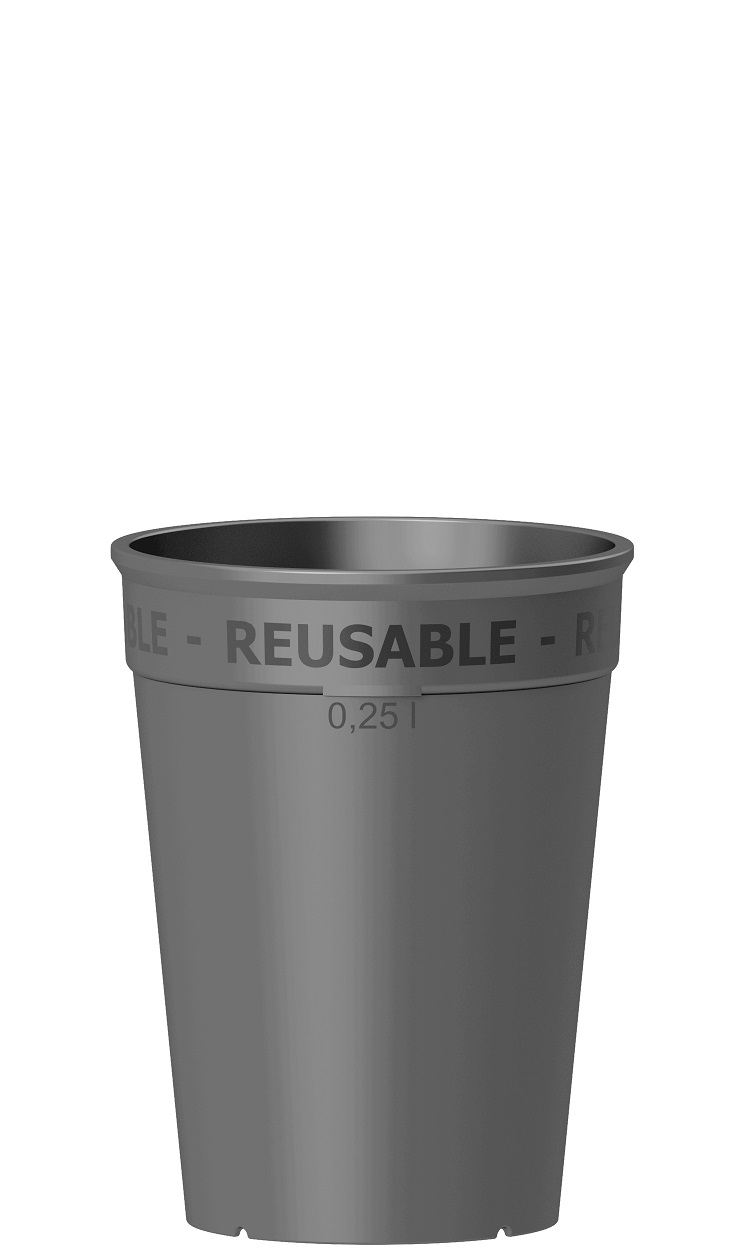 nachhaltiger Kaffeebecher grau 0,25l