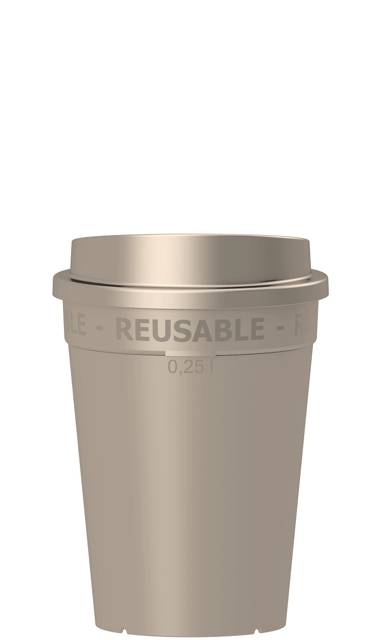 nachhaltiger Kaffeebecher Mokka 0,25l mit Deckel