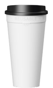 Kaffeebecher 0,5L weiß mit Deckel